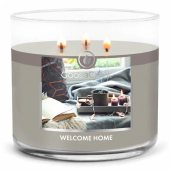 GOOSE CREEK Ароматическая свеча "WELCOME HOME/ Добро пожаловать домой", в подсвечнике с 3 фитилями, вес - 411 гр, время горения - 35+ часов, соевый воск