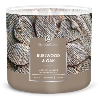 GOOSE CREEK "BURLWOOD & OAK" свеча ароматическая в подсвечнике с 3 фитилями