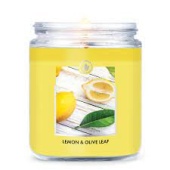 GOOSE CREEK Ароматическая свеча " Lemon & Olive Leaf / Лимон и оливковые листья", в маленькой  банке с крышкой, вес - 198 гр, время горения - 45 часов, соевый воск