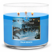 GOOSE CREEK Ароматическая свеча "PALM BEACH /ПАЛМ БИЧ", в подсвечнике с 3 фитилями, вес - 411 гр, время горения - 35+ часов, соевый воск