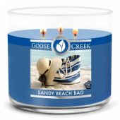 GOOSE CREEK Ароматическая свеча "SANDY BEACH BAG/ Пляжная Сумка", в подсвечнике с 3 фитилями, вес - 411 гр, время горения - 35+ часов, соевый воск
