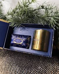 PORTUS CALE Подарочный набор "FESTIVE BLUE" "Праздничный синий" свеча и мыло