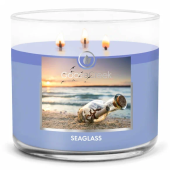 GOOSE CREEK Ароматическая свеча "SEAGLASS /Морское стекло", в подсвечнике с 3 фитилями, вес - 411 гр, время горения - 35+ часов, соевый воск